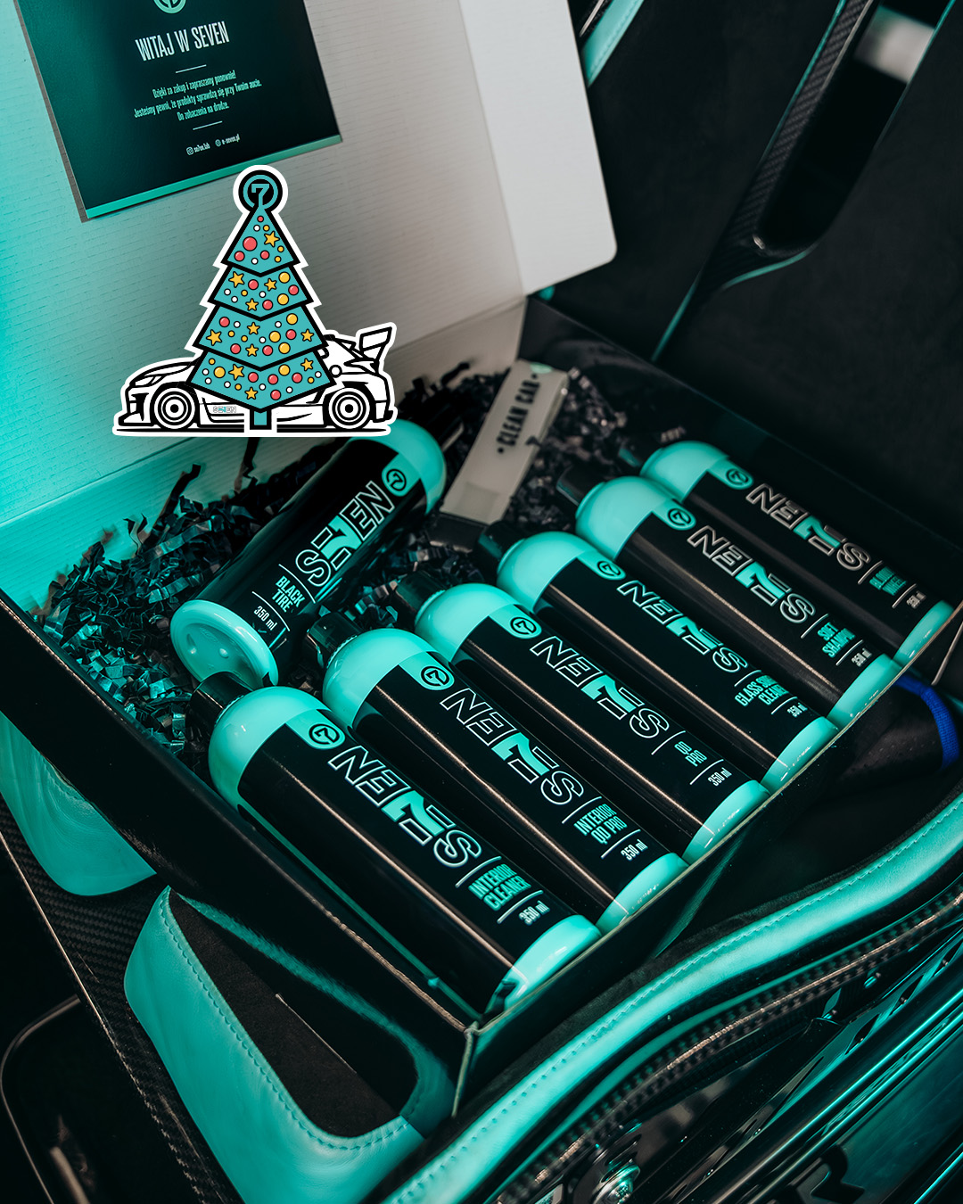 SEVEN Gift Box Zestaw 7 Produktów SEVEN 350 ml + SMYCZKA "CLEAN CAR"
